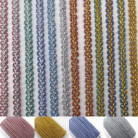8-10mm Lace Trim Gold Silver Centipede Braided Ribbon Curve Trimming For DIY Crafts Clothes Accessories Wedding Fabric Sewing