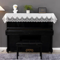 New Home Piano Cover Modern Minimalist Lace Embroidered Piano Cover Universal Dust-proof and Aesthetically Pleasing Half Cover