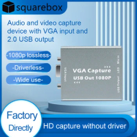 VGA to USB Converter Mini Video Capture Device 1080p VGA Input Turn To Usb Vga Signals Transmission Portable Recording Box
