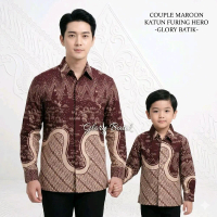 Couple Ayah Anak Katun Solo Furing Premium Atasan Batik Pria Katun 40s | Kemeja Batik Bapak Anak Len