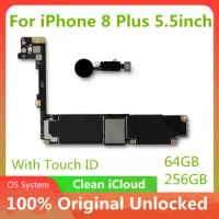 64GB 256GB for IPhone 8 Plus Motherboard with / without Touch ID Mainboard for IPhone 8 Logic Board Full Working no iCloud