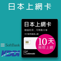 【citimobi】日本上網卡-10天吃到飽(不限流量)
