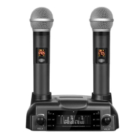 Professional Handheld UHF Wireless Microphone Handheld Microphone KTV Microphone Wireless Microphone-(US Plug)