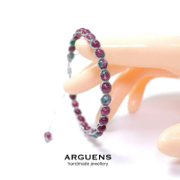 Arguens : Gelang Gemstone Batu alam Asli 4mm Tourmaline, Peacock, giok, quartz, jasper, garnet Tali 