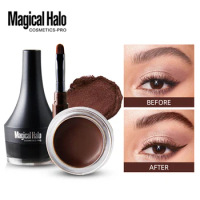 Magical Halo Eyebrow Pomade Brow Mascara Natural Waterproof Long Lasting Creamy Texture Tinted Sculpted Brow Gel With Brush
