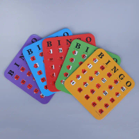 Kad Permainan Bingo, Set 5, Mudah Dibaca, Dengan Tingkap Gelongsor, Boleh Digunakan Semula, Keupayaa