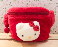 【震撼精品百貨】凱蒂貓_Hello Kitty~日本SANRIO三麗鷗 KITTY 絨毛腰包-紅*01524