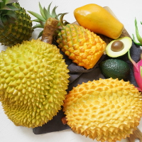假水果擺設裝飾果蔬 高仿真假榴蓮哈密瓜菠蘿模型道具PU火龍果