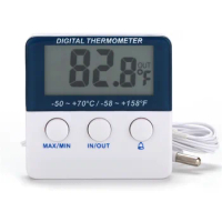 Digital Fridge Freezer Thermometer with Fridge Freezer Temperature Alarm and Max Min Function - Refrigerator Thermometer for Fri
