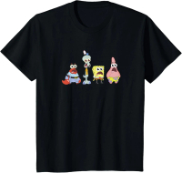 Amber's Baju Kaos Anak dan Dewasa 24s Unisex Spongebob Squarepants Spongebob Cast Group Stare T-Shir