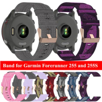 Nylon Watchband Strap For Garmin Forerunner 255S Forerunner255 Smart Watches Replacement Fashion Bracelet Wristband Women Men