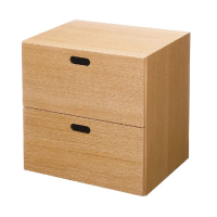 【MUJI 無印良品】橡木組合收納櫃/抽屜/2段(大型家具配送)