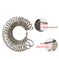 Metal Ring Sizer Measuring Tool Steel Finger Rings Size Measurement Ring Gauge Measure for Wedding Jewelry Sizing Tool Four-way：