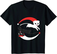 Baju anak Christmas yin yang cats cute qi gong motif T-Shirt