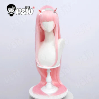 Zero Two Cosplay Wig Anime DARLING in the FRANXX 02 Cosplay Wigs HSIU ​Pink long hair Synthetic Hair+Free wig Cap Zero Two Wig