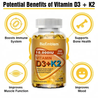 vitamin d3 + k2 kalsium tulang lansia 120pcs vitamin D3 10.000iu