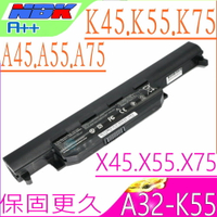 ASUS 電池(保固最久)-華碩 K45，K55，K75，K45VG，K45VS，K45VM，K45N，K45V，K45D，K45VD，K45DE，K75VD，A32-K55