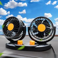 Dual Head USB Car Cooling Fan 2 Wind Speed Car Air Circulation Cooler Adjustable Angle Electric Car 