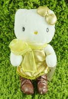 【震撼精品百貨】Hello Kitty 凱蒂貓 KITTY絨毛娃娃-全身圖案-金色 震撼日式精品百貨