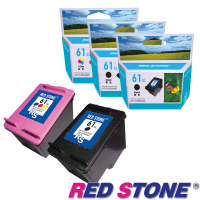 【RED STONE 紅石】HP NO.61XL高容量環保墨水匣組(2黑1彩/CH563WA&amp;CH564WA)