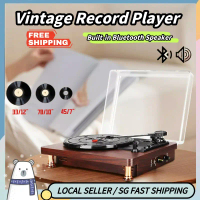 SG Stock Vintage Vinyl Record Player Gramophone Phonograph Player Turntable Record 33/45/78RPM Bluet