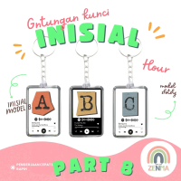 GANTUNGAN KUNCI INISIAL / GANCI SPOTIFY /KEYCHAIN CUSTOM HURUF Model 8 KAYU