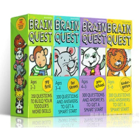 4BOX/LOT BRAIN QUEST English Children's Study Cards Books 2-6 Years Old Ages Children's Book-of-the Month Club