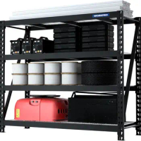 68" Ultra Wide 4-Tier Metal Garage Shelving Unit, 68"W x 24"D x 65"H, 7200 LBS Capacity, Heavy Duty 