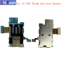 Sim Card Reader Holder Pins Tray Slot Part For LG V60 ThinQ 5G Memory SD Card Reader Flex Cable