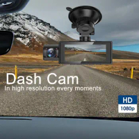 Dashboard Camera New Three-lens 1080P Driving Recorder Auto Rear Camera Night Vision Loop Recording DashCam With GPS Car Dvr