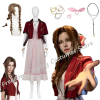 Fantasy VII Cosplay Game FF7 Aerith Genes Beo Cosplay Costume Aerith Shirt and Full Set Halloween Pa
