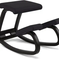 Varier Variable Balans Original Kneeling Chair (Black Revive Fabric with Black Ash Base)