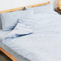 奶油獅-星空飛行-美國抗菌100%純棉床包兩用被套四件組(灰)-雙人5尺