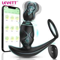 Wireless App Anal Vibrators Male Prostate Massager Anal Plug Vibrator 360 Degree Rotation Sex Toys For Men Prostate Stimulator