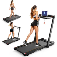 Treadmill with Incline, 3 in 1 Under Desk Walking Pad Removable Workstation 3.5HP Foldable Compact T