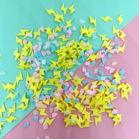 100g/lot Yellow Lightning Cloud Polymer Slice Hot Clay Sprinkles for Crafts DIY Nail Art Decoration Slime Filling Accessories
