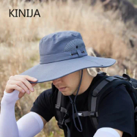 Bucket Hat Men Outdoor Fishing Hiking Climb Wide Brim Visor Dual Fisherman Hat Sun Protection Breathable UV Anti Cap Summer Hat