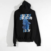 Hoodie ADLV FONT FUZZY DRAGON BLUE WHITE BLACK HOODIE 100% ORIGINAL Size 2