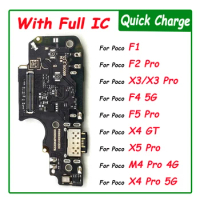 Tested USB charging board Dock Connector Microphone Board Flex Cable For Xiaomi Poco F1 F2 Pro F3 F4 M3 X3 X4 M4 Pro 4G 5G NFC