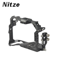Nitze T-C03A Canon R5C Camera Cage for Canon EOS R5 Camera Protective Frame Rig with Cold Shoe Handle 1/4 3/8 Locating Holes