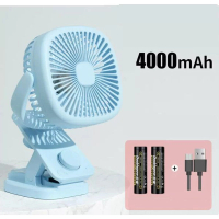 搖頭小電風扇(標準版藍色+2節2000毫安培電池+usb充電線)