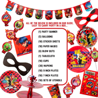 Miraculous Ladybug Party in a Kit - Celebration Birthday Party Toddlers– 100 Plus Pieces - Cat Noir