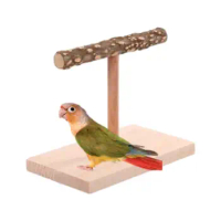 Parrot Perches T Shape Natural Wood Bird Platform Grinding Training Toy for Table Top Bird Exercise Toy for Love parrot supplies
