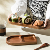 Wooden Serving Trays, Divided Platter Design, Sectioned Compartment Layout, Flavor Separation Holder