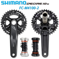 SHIMANO DEORE 2X10S FC-M4100 Crankset For MTB Road Bike 170/175mm 36-26T BB52 MT501 Bottom Bracket Groupset Bicycle Parts