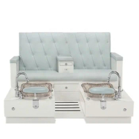 Wholesale Customized Nail Salon Furniture Lounge Foot Spa Massage Pedicure Bench Whirlpool Double Pedicure Chair