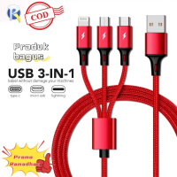 Fast Charging 3.0A 1.2M Nylon Braided Cable kabel data 3 in 1 kabel data iphone 11