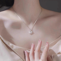 Kalung Wanita Liontin Biji Padi Simbol Keberuntungan Mewah Bahan Perak 925 Tahan Karat dan Luntur / 