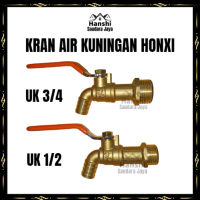 Kran Air Tembok Kuningan 1/2  3/4 Inch Merk Honxi Keran