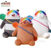 New Original We Bare Bear Winter Ski Modeling Stuffed Animal Toy High Quality 25cm Bear Plush Cute Dolls Lovely Gift for Kids